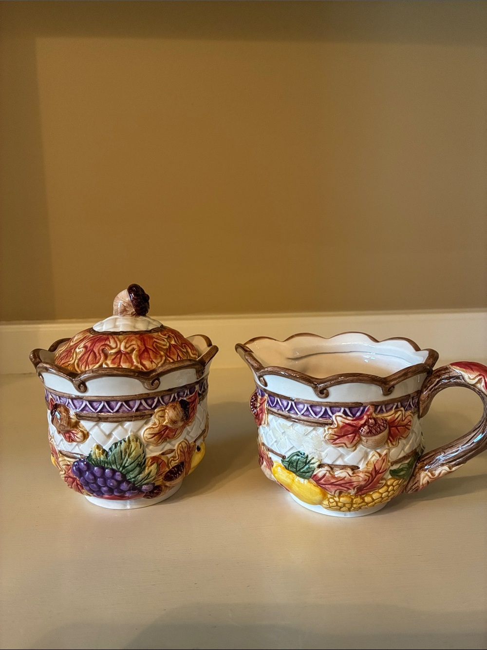 Fall themed sugar & creamer